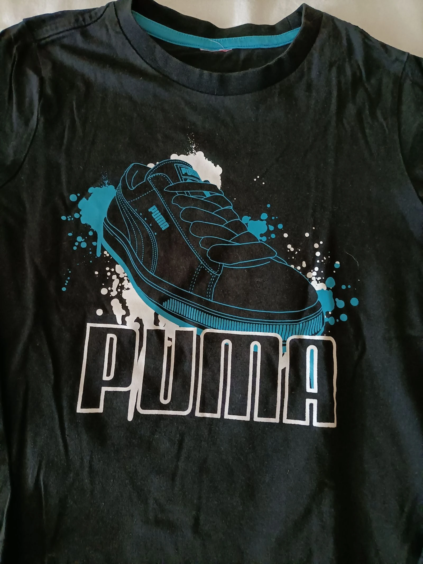 ​T-shirt manches longues Puma noir et bleu - Garçon 8 ans – photo 2